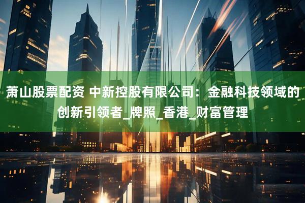 萧山股票配资 中新控股有限公司：金融科技领域的创新引领者_牌照_香港_财富管理